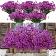 Armscye 28 Bundles Artificial Flowers for Outdoor,No Fade Fake Plastic Flowers,  Faux Plants for Decoration Hanging Planters Indoor Outside Garden Porch Window 