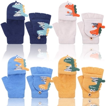 Kids Fingerless Gloves With Flap - UK