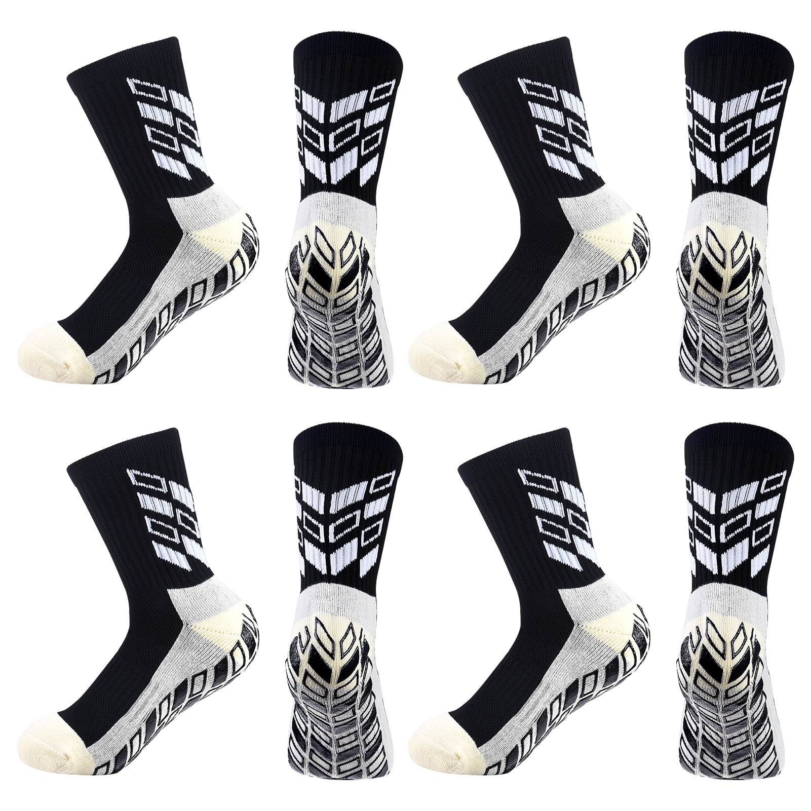 Armscye 4 Pairs Soccer Grip Socks Men, Anti Slip Soccer Socks, Soccer