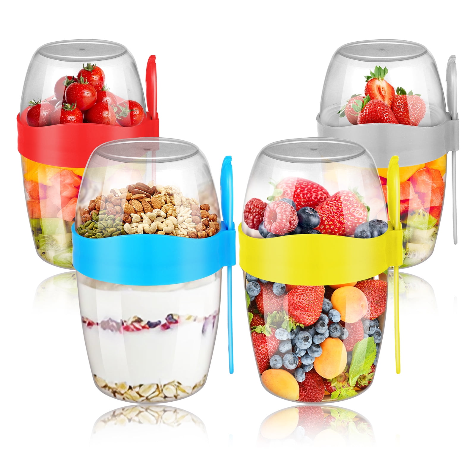 Armscye 4 Pcs 870ml Yogurt Parfait Containers, Breakfast On the Go Cups