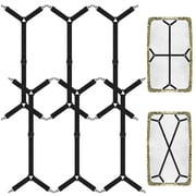 Armscye 6 Pack Adjustable 2 Way Bed Sheet Straps Clips, Elastic Bed Sheets Straps, Fitted Sheet Tightener, Mattress Sheet Corner Fasteners Holder and Suspenders