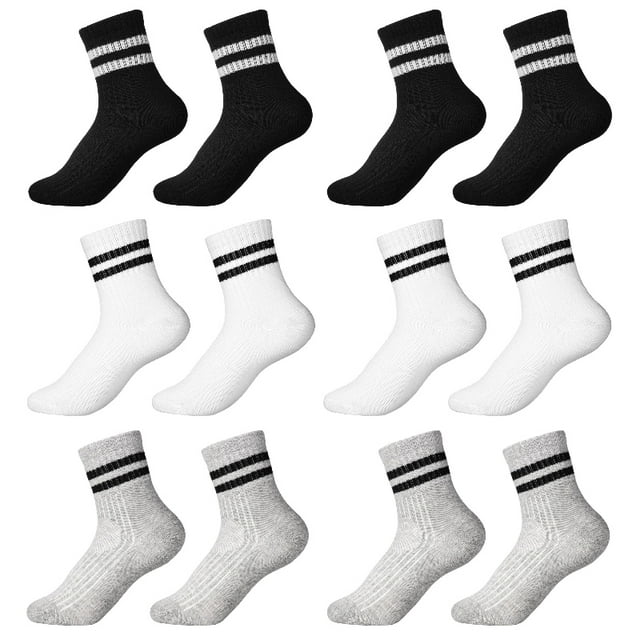 Armscye 6 Pairs Kids Cotton Socks, Boy Crew Socks, Kids Sports ...