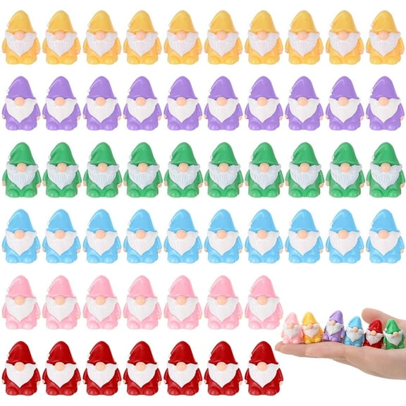 Armscye 60 Pcs Mini Gnomes, Mini Resin Gnomes Statues, Tiny Figures Miniature Gnome Figurines, Cute Garden Dwarf Fairy Gifts Statues Decor for Landscapes Outdoor Patio Yards Lawn
