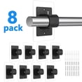 thumbnail image 1 of Armscye 8-Pack Black No Drill Curtain Rod Brackets, Self Adhesive Adjustable Curtain Rod Holders, Nail-Free Heavy Duty Wall Hooks for Apartment, Bedroom, Livingroom, 1 of 7