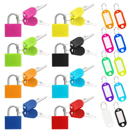 Armscye 8 Pcs Luggage Locks Set, Locker Lock with Keys and Luggage Tags Small Luggage Padlocks, Suitcase Locks Metal Keyed Padlock for School Gym, 8 Colors