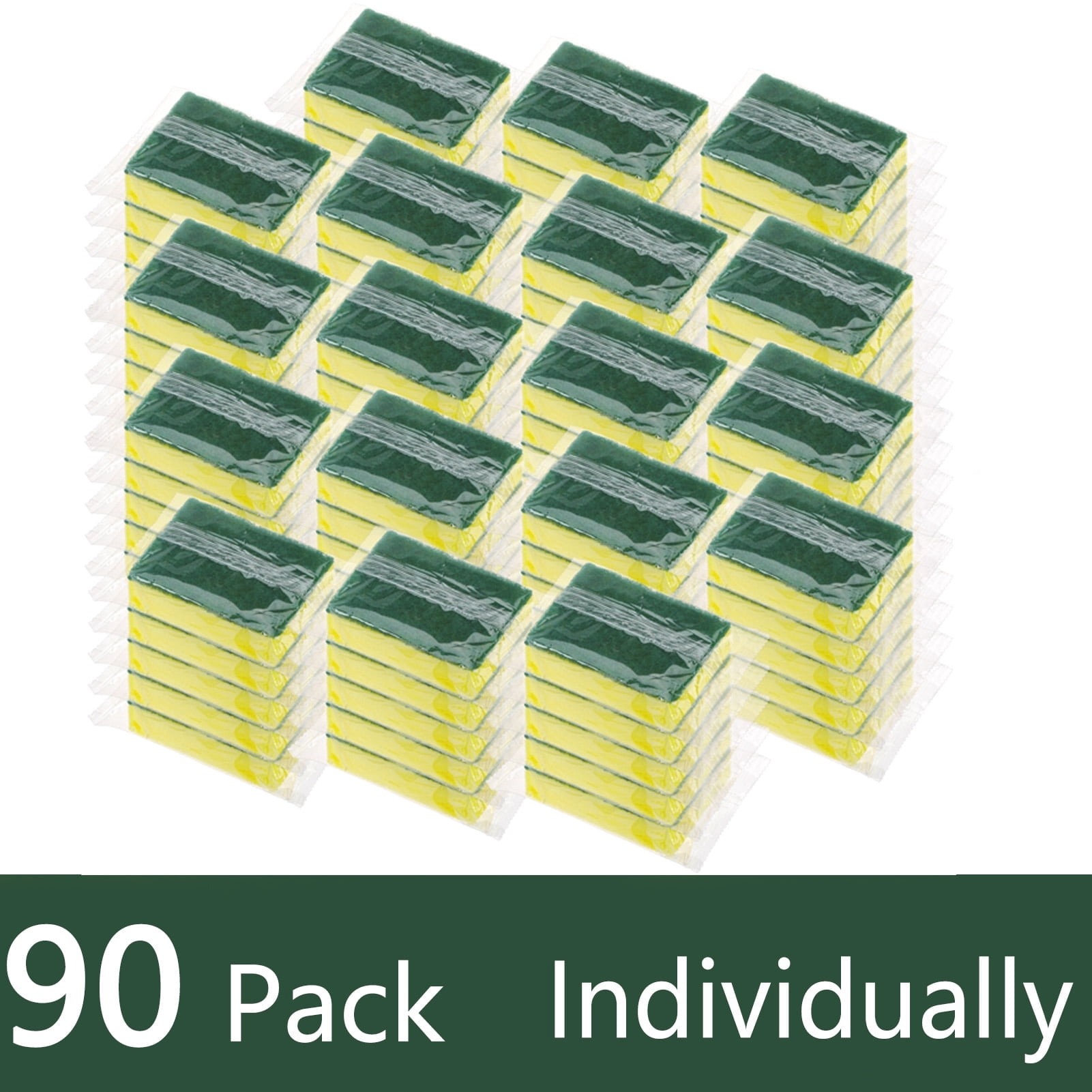 Wrapped Sponge Free Shipping! Armscye 90 Pack Heavy Duty Uncompressed Wrapped Scrub ...