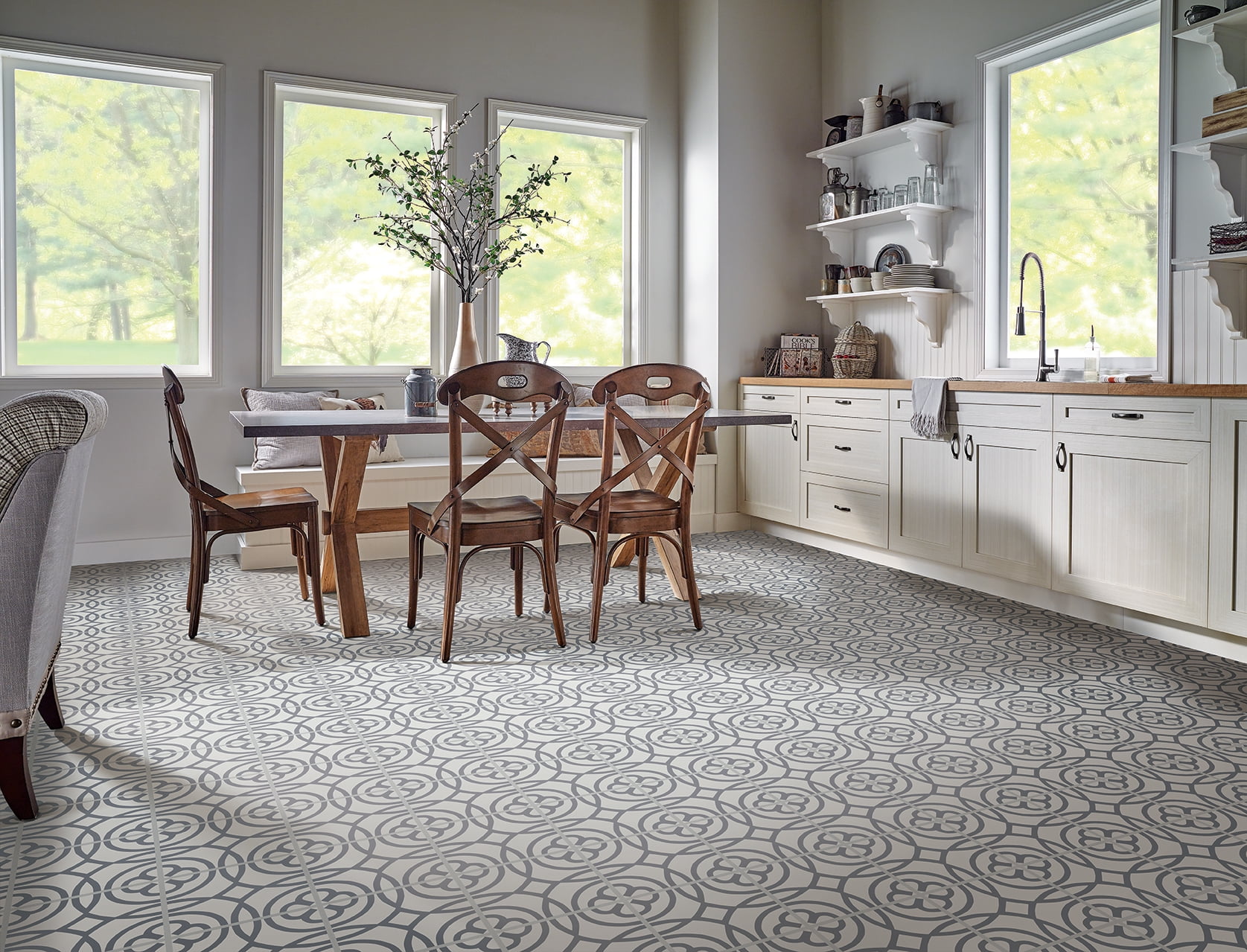 Armstrong 12x12 Gray Circles Vinyl Peel and Stick Tile