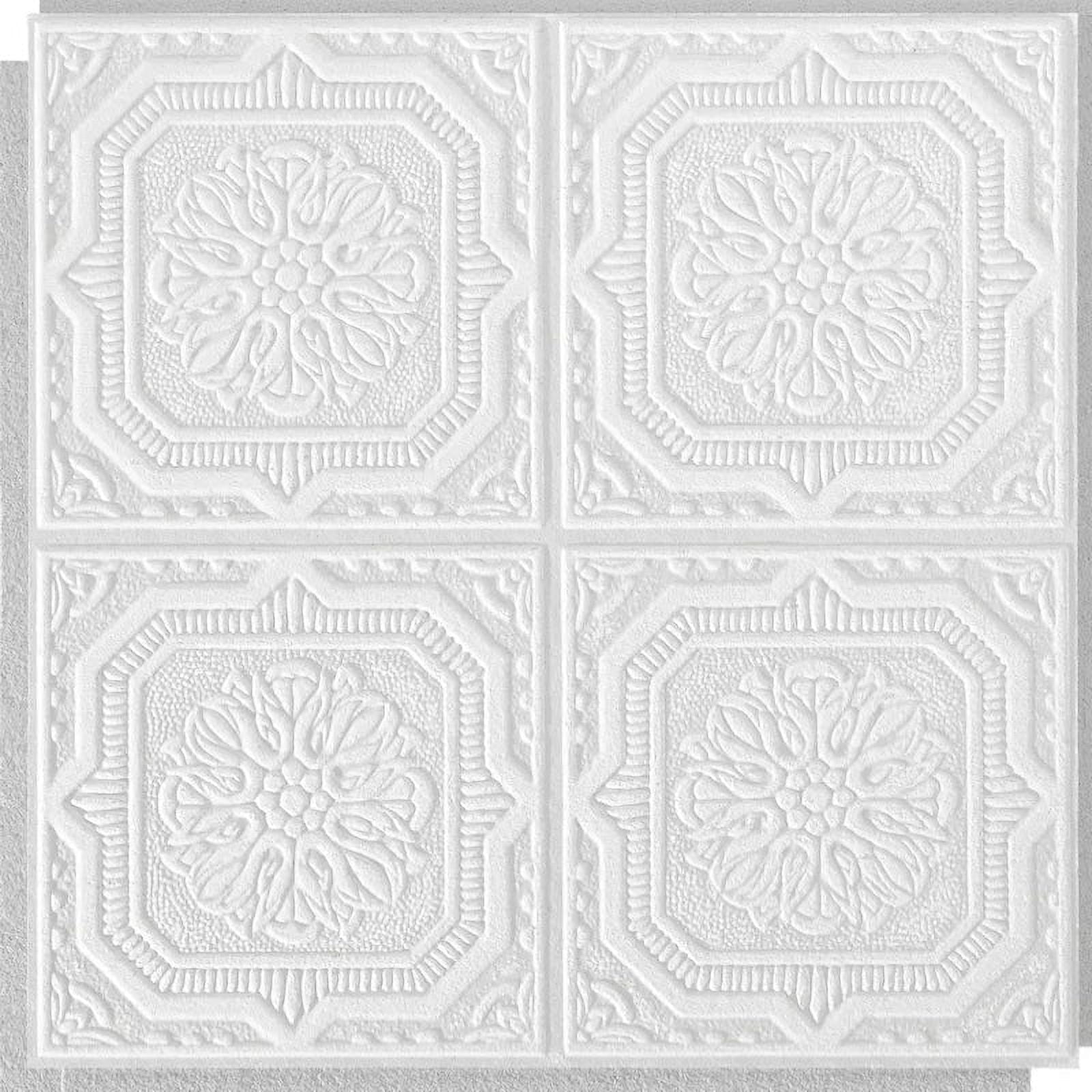 Armstrong 1x1 WELLINGTON Acoustic Ceiling Tiles for Surface Mounting, Glue Up, 40-tiles per pack, White
