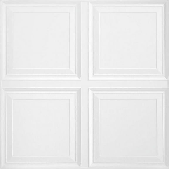 Armstrong 2x2 RAISED PANEL Acoustic Mineral Fiber Ceiling Tiles for Suspended Ceiling Grids, 6-tiles per pack, White