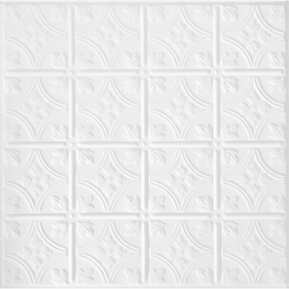 Armstrong 2x2 Tincraft Circles Acoustic Mineral Fiber Ceiling Tiles for Suspended Ceiling Grids, 8-Tiles per Pack, White