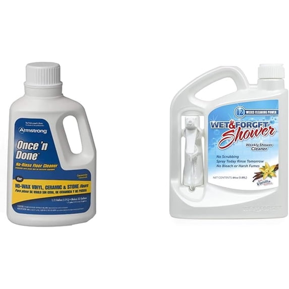 Armstrong 330806 Armstrong All-in-One Cleaning Concentrate, 1/2 gallon (64 oz) && Shower Cleaner Weekly Use No Scrub, No Bleach Formula, 64 oz (1 pack)
