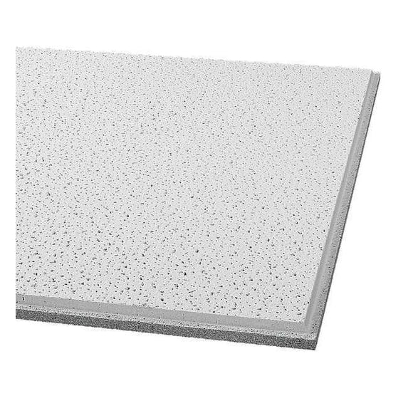 Armstrong White Mineral Fiber Ceiling Tile, 24 in L x 24 in W, Angled Tegular Edge, PK12 1820A