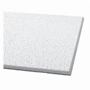 Fine Fissured Ceiling Tile, 24 in W x 24 in L, Beveled Tegular, 9/16 in Grid Size, 16 PK