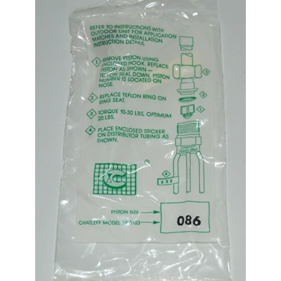 Armstrong Lennox Danfoss Hvac Piston Orifice Kit .086 Orfice Chatleff 38-3103086