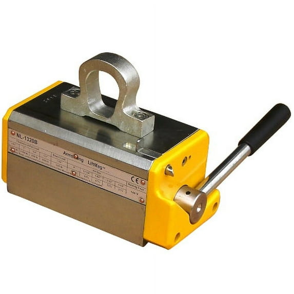 Armstrong Lifting Magnet NL-1320B(2) Magnetic Lifter, 1320 lb Max. Lift Capacity (3960 lbs Break Away Force), Limited Lifetime Warranty