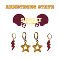 thumbnail image 1 of Armstrong State Spirit Stack maroon mini enamel bolts and golden yellow statement open starboys, 1 of 2