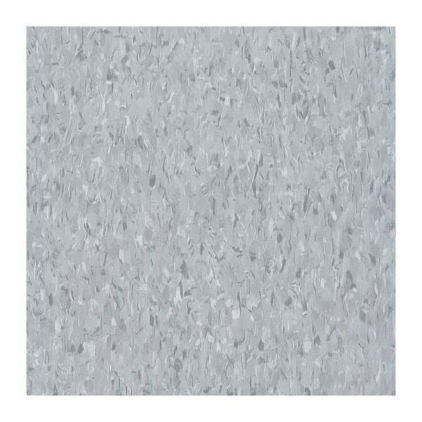 Sterling Gray Smooth Vinyl Adhesive Floor Tiles, 12x12 Inch