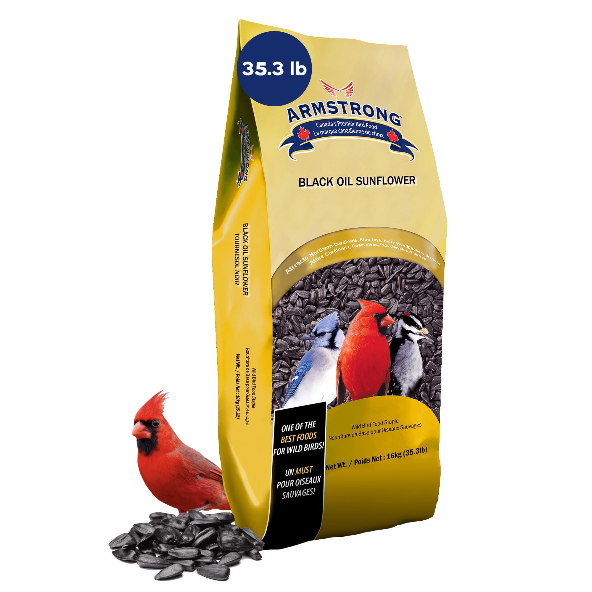 Armstrong Wild Bird Food Black Oil Sunflower Bird Seed, 35.3lbs
