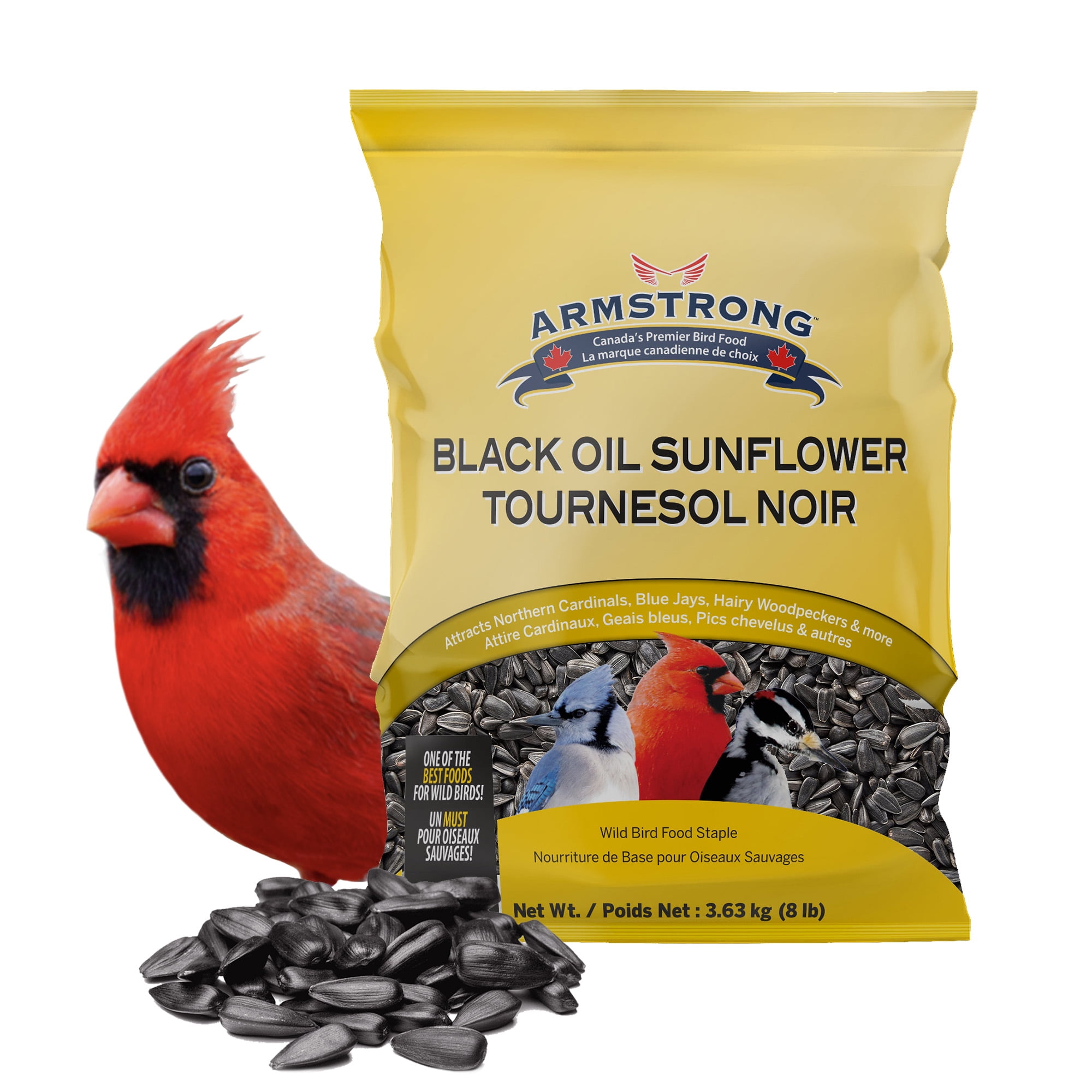 Armstrong Wild Bird Food Black Oil Sunflower Bird Seed, 8lbs