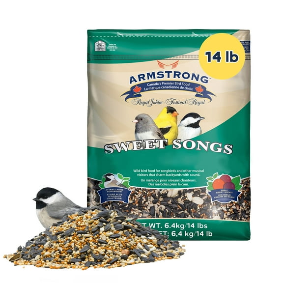Armstrong Wild Bird Food Royal Jubilee Sweet Songs, 14 Pounds - with Black Oil Sunflower, White & Red Millet, Sunflower Kernels, Nyjer, Safflower and Peanuts