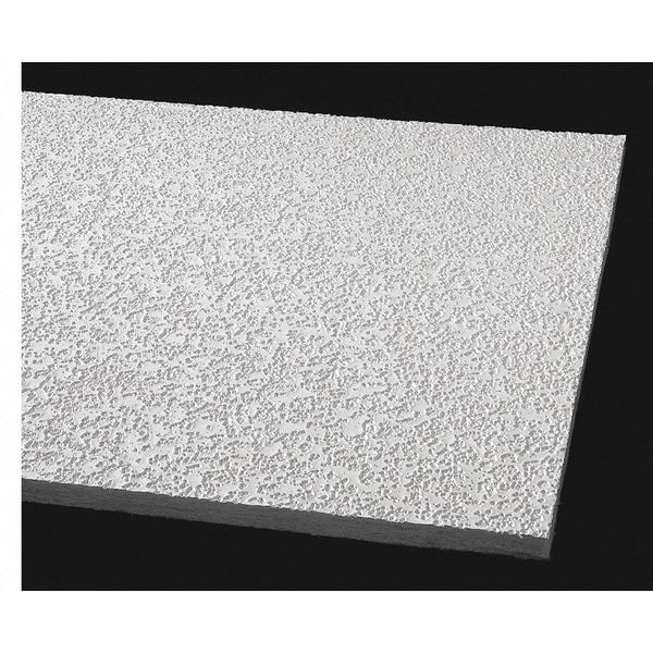 Random Fissured White Fiberglass Drop Ceiling Tile 4-ft x 2-ft