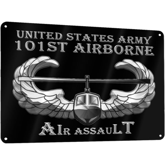 Army 101st Airborne Air Assault Metal Aluminum Sign Decor Bar Patio Poster Wall Garage Decorations Funny Gifts 12 x 8 Inches