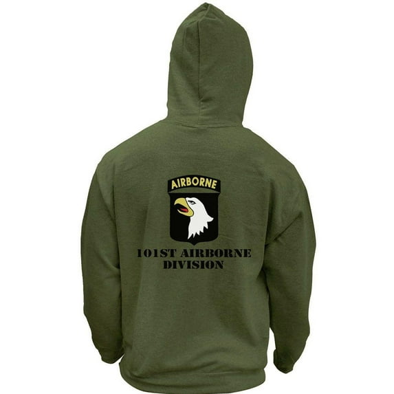 Army 101st Airborne Division Full Color Veteran Pullover Hoodie Sweatshirt