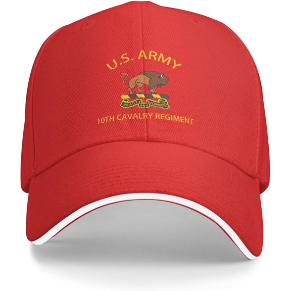 Army 10th Cavalry Regiment Veteran Baseball Cap Outdoor Trucker Hats Adjustable Custom