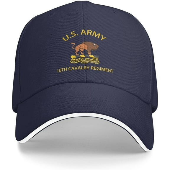 Army 10th Cavalry Regiment Veteran Baseball Cap Outdoor Trucker Hats Adjustable Custom