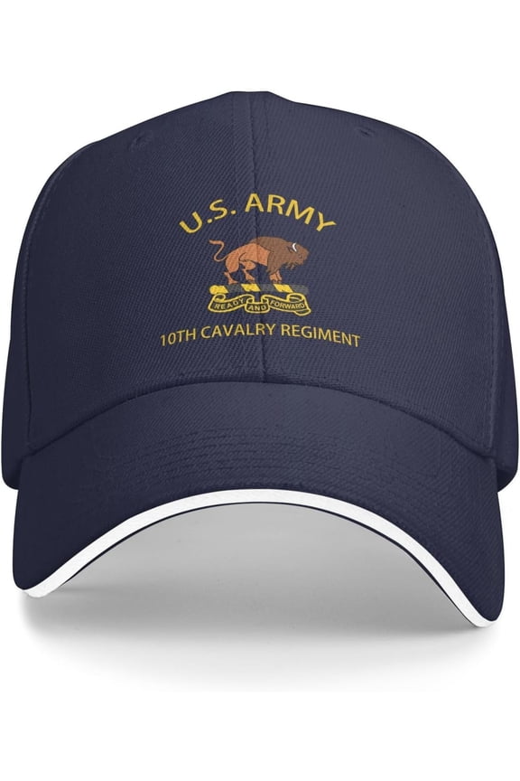 Army 10th Cavalry Regiment Veteran Baseball Cap Outdoor Trucker Hats Adjustable Custom