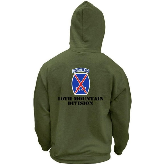 Army 10th Mountain Division Full Color Veteran Pullover Hoodie Sweatshirt