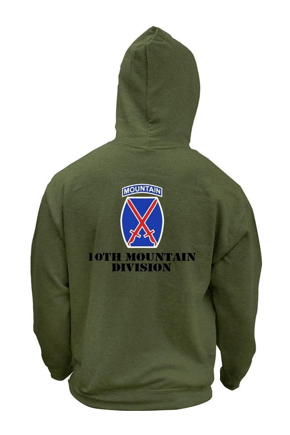 Army 10th Mountain Division Full Color Veteran Pullover Hoodie Sweatshirt
