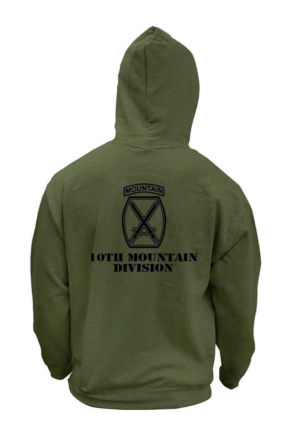 Army 10th Mountain Division Subdued Veteran Pullover Hoodie Sweatshirt