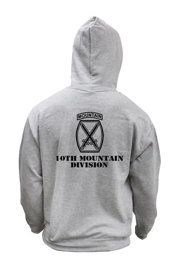 Army 10th Mountain Division Subdued Veteran Pullover Hoodie Sweatshirt
