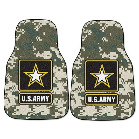 Army 2-pc Carpeted Car Mats 17"x27"