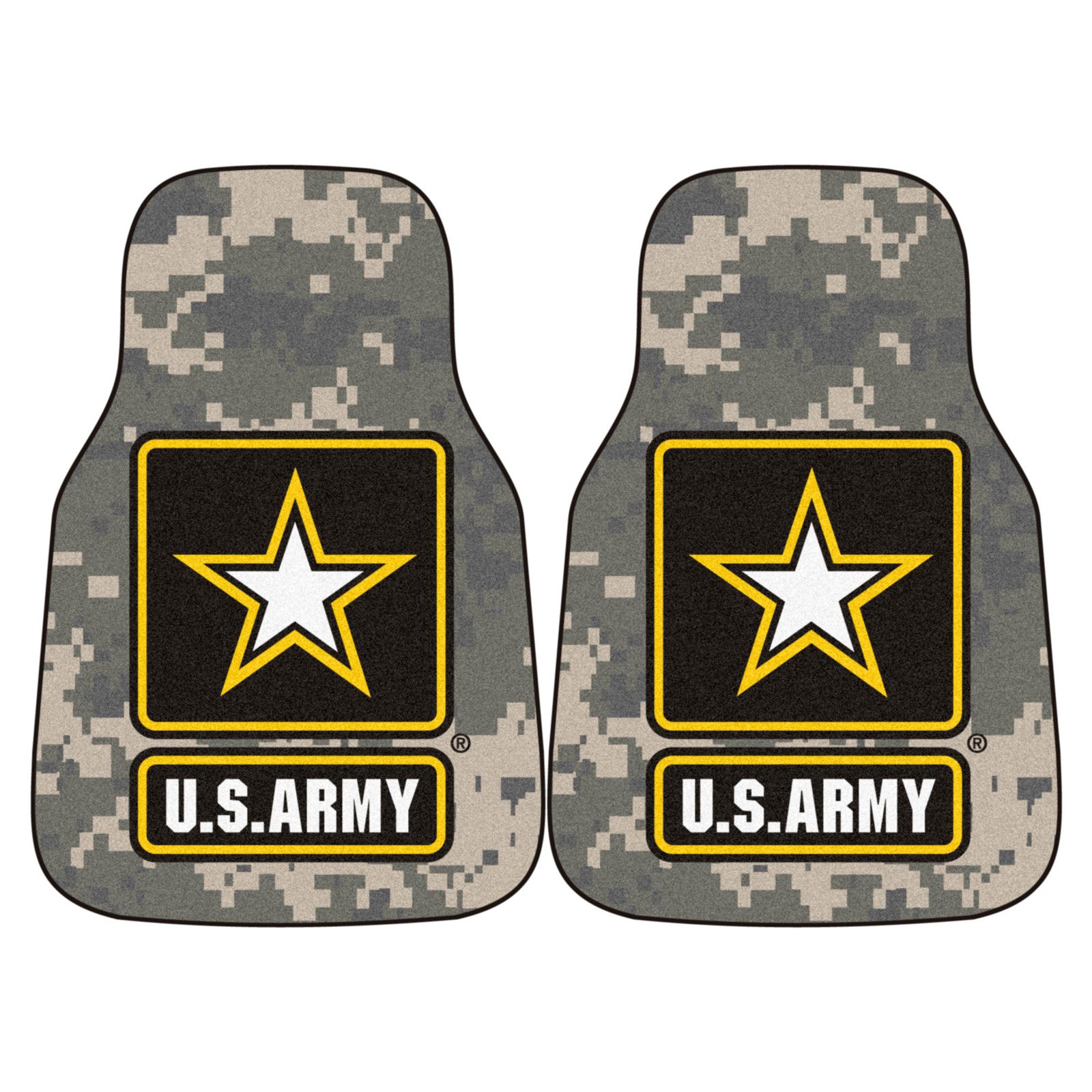 Army 2-pc Carpeted Car Mats 17"x27" - image 1 of 2