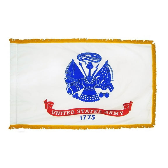Army - 3'X5' Nylon Flag with Pole Hem and Gold Fringe