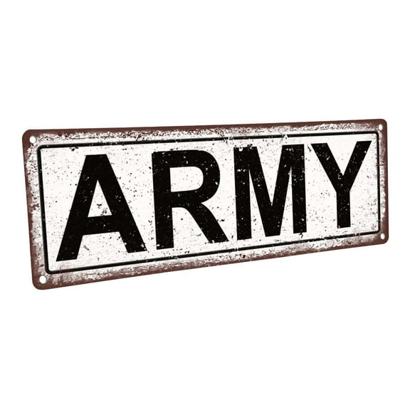 Army 4"x12" Metal Sign, Wall Décor for Home and Office