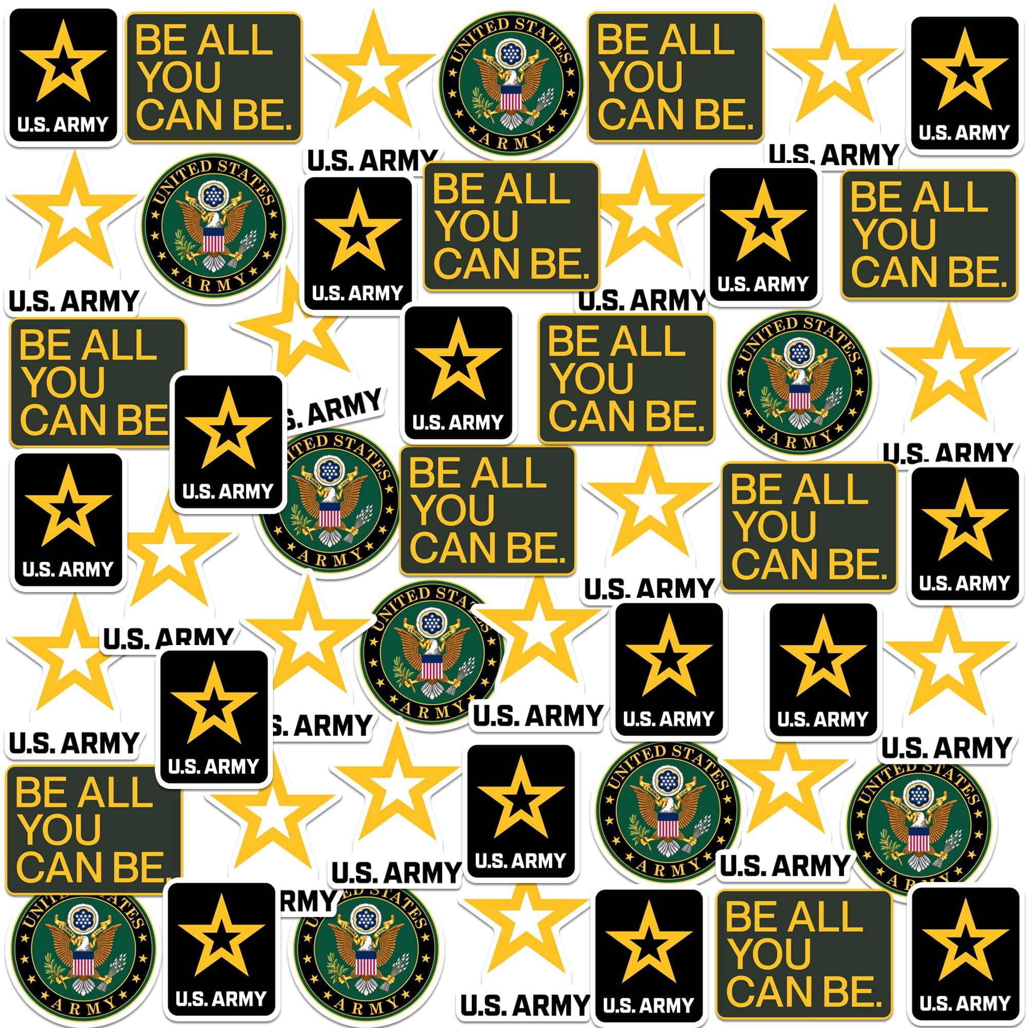 Army 50ct Vinyl Large Deluxe Stickers Variety Pack - Laptop, Water ...