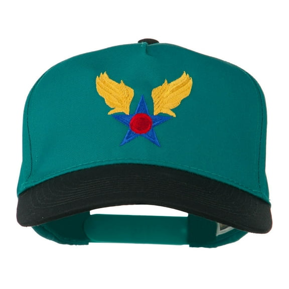 Army Air Badge Embroidered Two Tone Cap - Black Jade OSFM