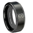 thumbnail image 1 of Tungsten Army Airborne 8mm Black Polished Step Edges Men's Ring, 1 of 1