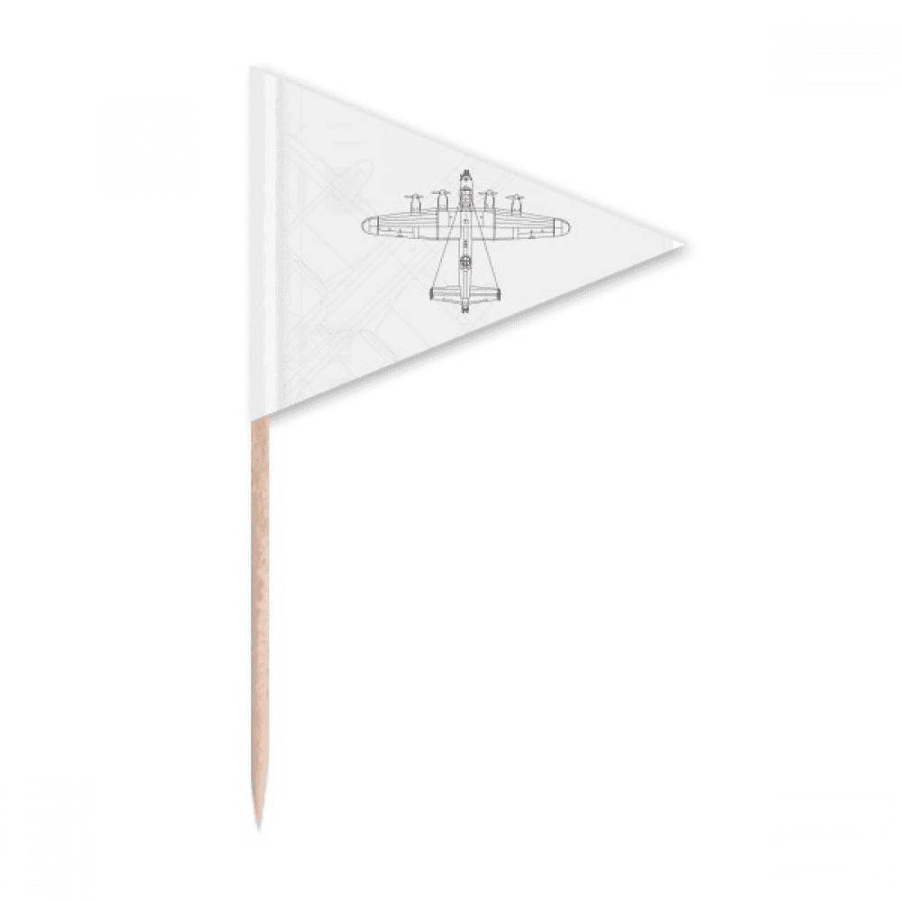 Army Aircraft Line Art Deco Fashion Toothpick Triangle Cupcake Toppers ...