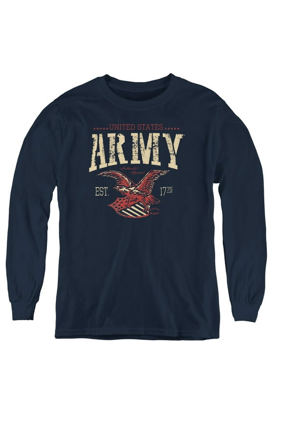 Army Arch Youth Long Sleeve T-Shirt Tee Navy
