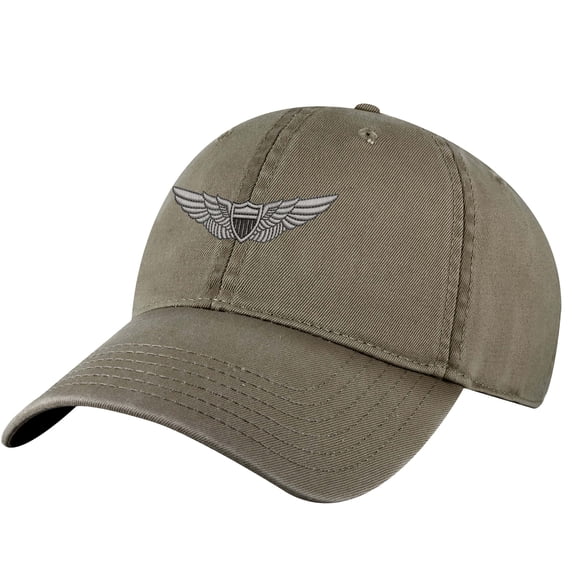 Army Aviation Cap - Pilot Wings Baseball Hat with Silver Embroidery | Cotton Military Cap (Army)