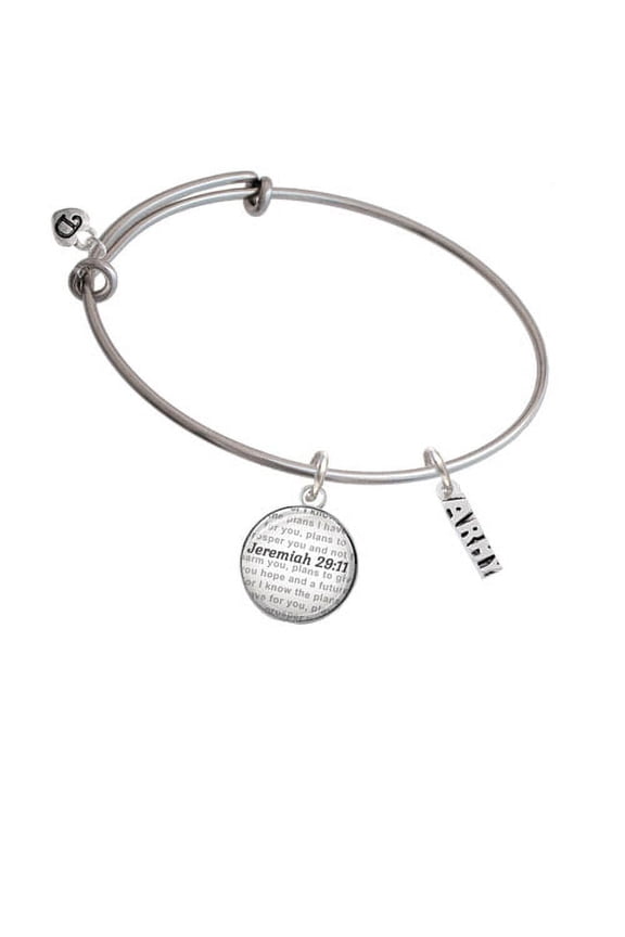 Army - Bible Verse Jeremiah 29:11 Glass Dome Bangle Bracelet