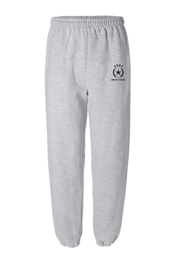Army Black Crest Elastic Bottom Sweatpants with black print