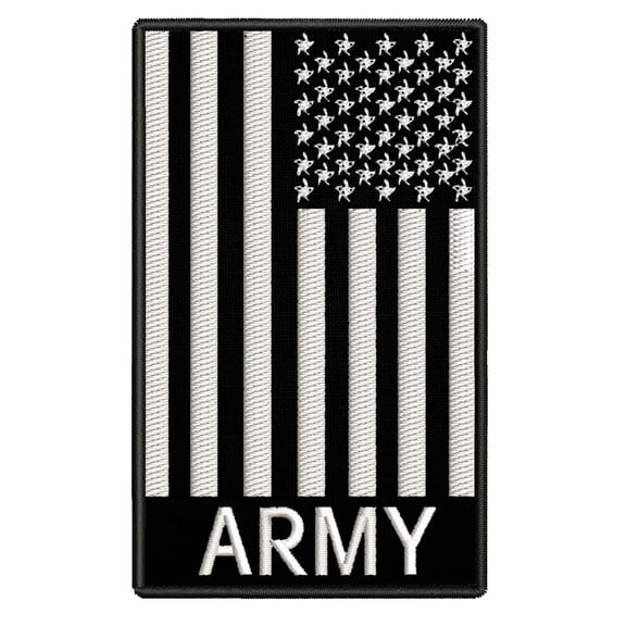 Army Black and White US Flag Embroidered DIY Iron on or Sew-on Decorative Patch Badge Emblem Appliques 2A Military Tactical Series