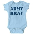 thumbnail image 1 of Army Brat Funny Military USA Child Romper Boys or Girls Infant Baby Brisco Brands 12M, 1 of 6
