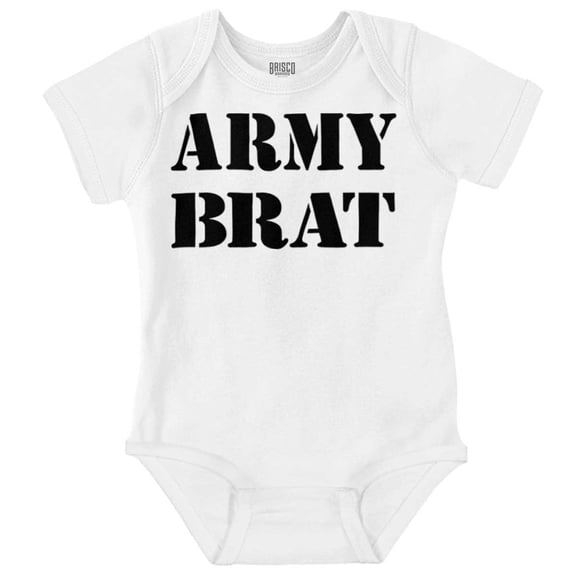 Army Brat Funny Military USA Child Romper Boys or Girls Infant Baby Brisco Brands 12M