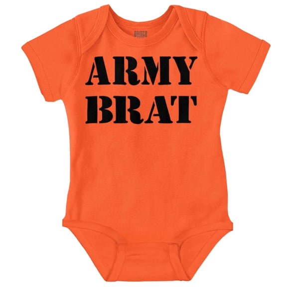 Army Brat Funny Military USA Child Romper Boys or Girls Infant Baby Brisco Brands 18M